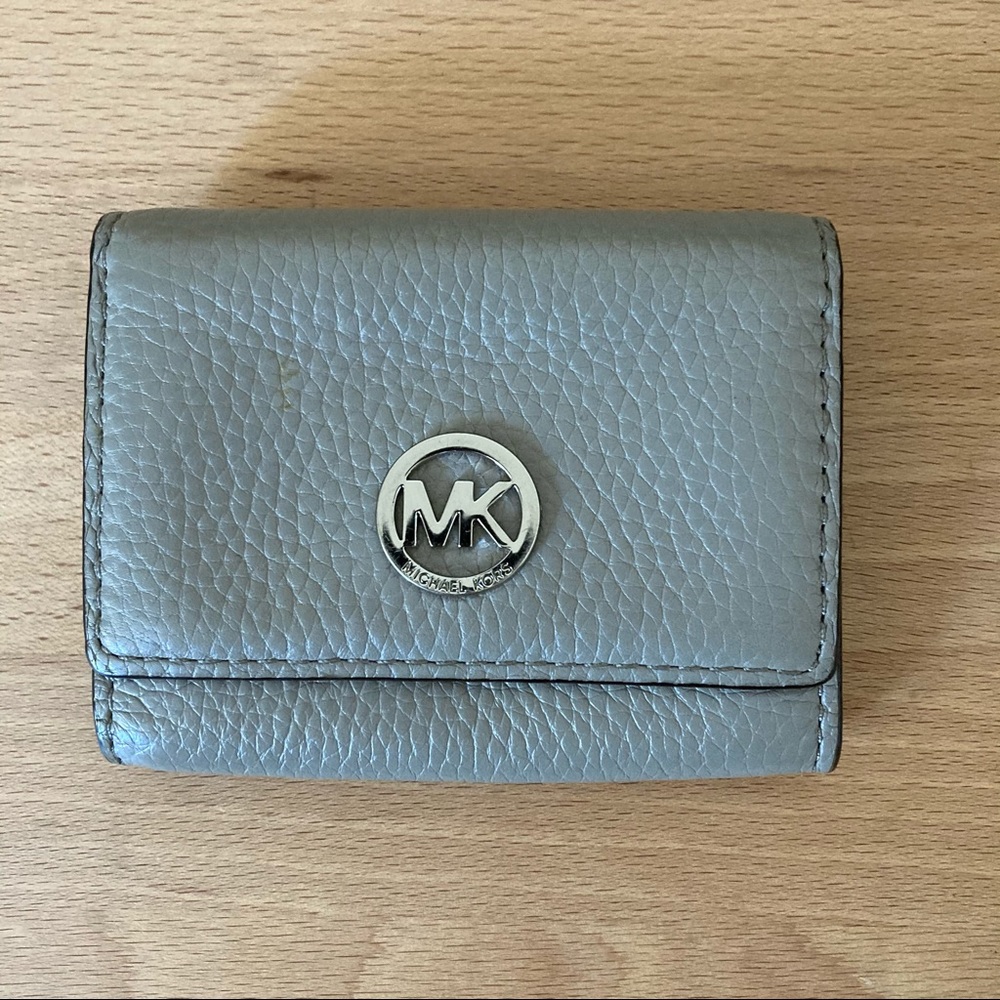 Micheal Kors Slate Grey Folded Card Holder Small Wallet